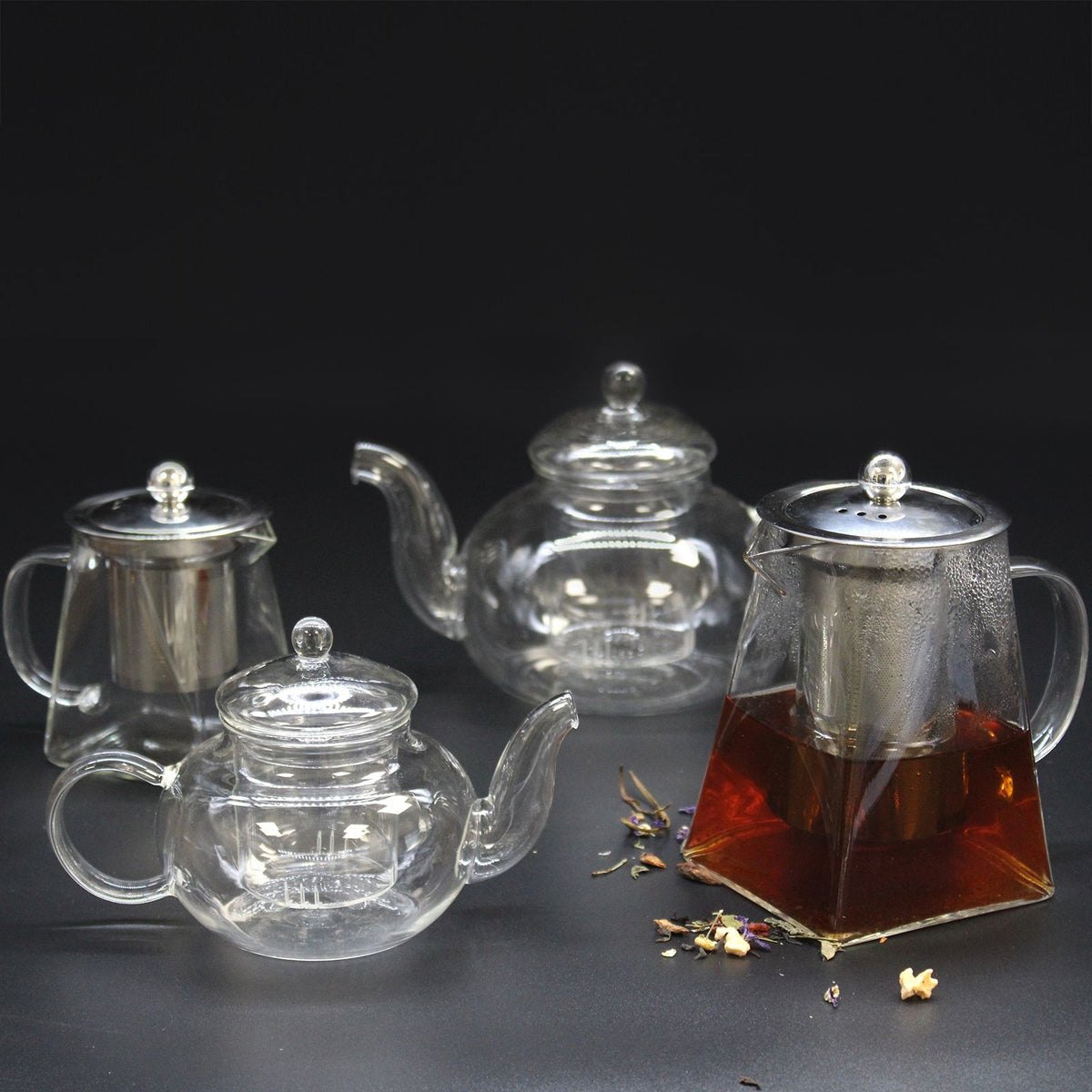 Glass Infuser Teapot - Gift Boxed - Tower Shape - 350ml